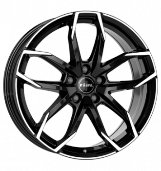 Rial, Lucca, 6,5x16 ET38 5x105 56,6, diamant-schwarz frontpoliert