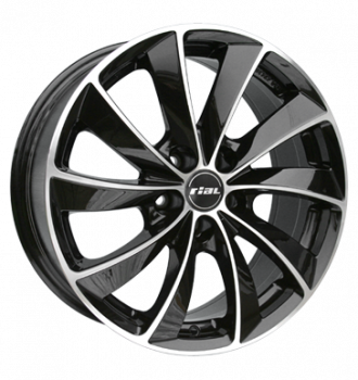 Rial, Lugano, 8x18 ET43 5x108 70,1, diamant-schwarz frontpoliert