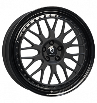 mbDESIGN, LV1.2, 8,5x19 ET47 5x112 75, schwarz stumpfmatt Außenbett hochglanzpol.