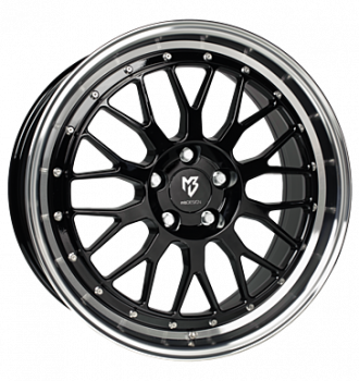 mbDESIGN, LV1, 7x17 ET35 4x98 67,1, Schwarz glänzend, Außenbett poliert