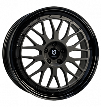 mbDESIGN, LV1, 7x17 ET35 4x98 67,1, Stern schwarz stumpfmatt, Bett glanzschw. lack.