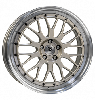 mbDESIGN, LV1, 7x17 ET35 4x98 67,1, champagner glänzend, Außenbett pol.