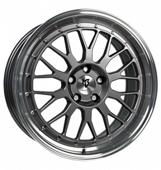 mbDESIGN, LV1, 7x17 ET35 4x98 67,1, Grau glänzend, Außenbett poliert