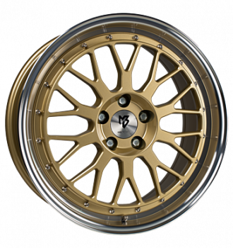 mbDESIGN, LV1, 7x17 ET35 4x98 67,1, Gold glänzend, Außenbett poliert
