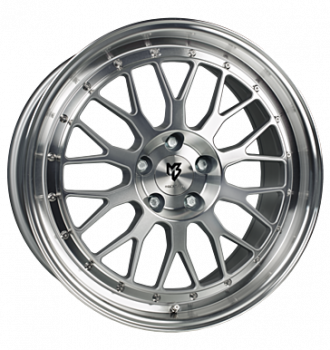 mbDESIGN, LV1, 7x17 ET35 4x98 67,1, Silber glänzend, Front u. Außenbett pol.