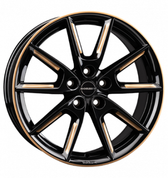 Borbet, LX18, 8x18 ET45 5x108 72,5, black glossy gold spoke rim