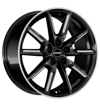 Borbet, LX18, 8x18 ET40 5x114,3 72,5, black matt silver spoke rim