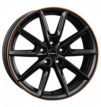 Borbet, LX18, 8x18 ET48 5x112 66,6, black matt rim copper