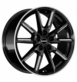 Borbet, LX19, 8x19 ET50 5x114,3 72,5, black matt silver spoke rim