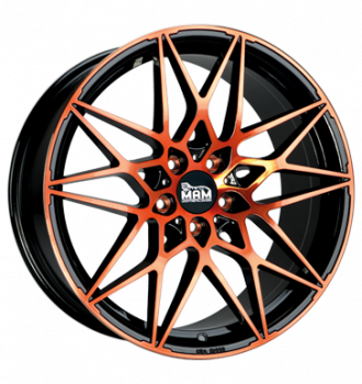 MAM, MAM B2, 8,5x19 ET30 5x112 72,6, black front orange