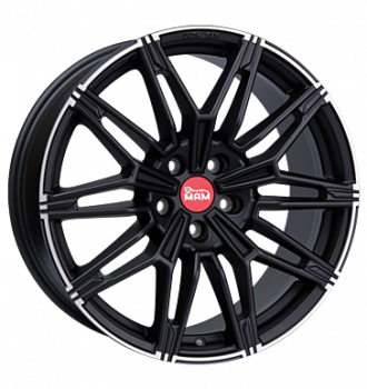 MAM, B3N, 8,5x19 ET20 5x120 72,6, matt black lip polish
