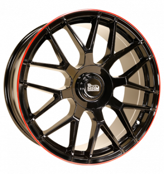 MAM, GT1, 8x18 ET45 5x100 66,6, black painted lip red