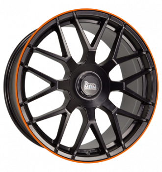 MAM, GT1, 8,5x19 ET45 5x100/5x112 66,6, matt black lip orange