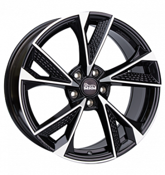MAM, RS6, 7,5x17 ET30 5x112 66,6, black front polish