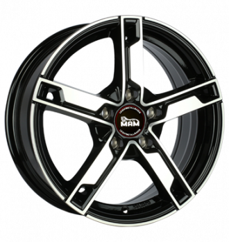 MAM, W4, 7x17 ET20 4x108 65,1, black front polish