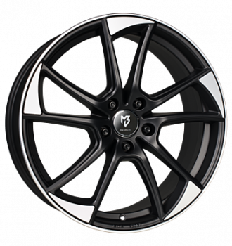 mbDESIGN, MB1, 7,5x19 ET45 5x100 67,1, schwarz matt poliert