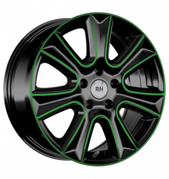 RH, NAJ II, 8x18 ET45 5x127 71,6, color polished - green