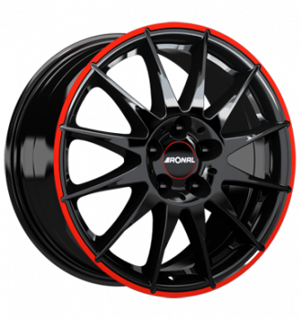 Ronal, R54 MCR, 7x17 ET45 5x112 76, jetblack-red rim