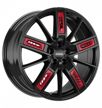 Ronal, R67 Red Left, 8x19 ET45 5x112 76, jetblack