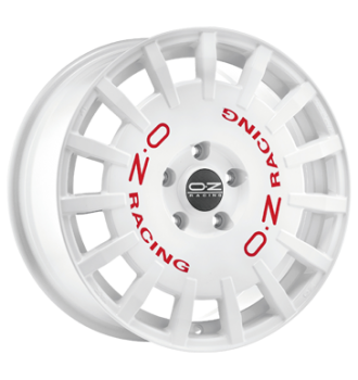 OZ, Rally Racing, 7,5x18 ET48 5x160 65,1, race white mit roter Schrift