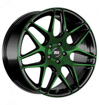RH, RB11, 9x20 ET35 5x120 74,1, color polished - green
