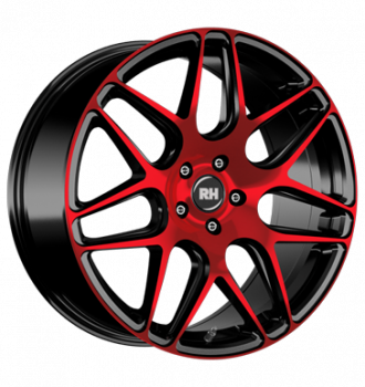 RH, RB11, 9x20 ET35 5x120 74,1, color polished - red