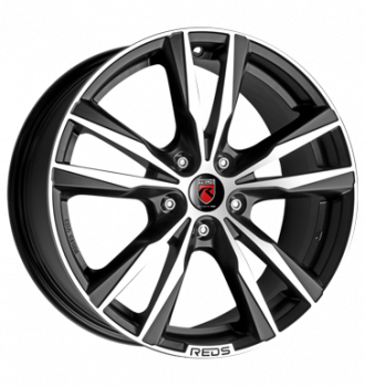 REDS, K2, 8x18 ET38 5x110 65,1, matt black diamond cut