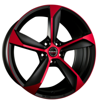 Borbet, S, 8,5x19 ET45 5x112 72,5, black red matt