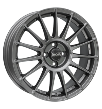OZ, Superturismo LM, 7,5x17 ET42 4x100 68, matt graphit mit silberner Schrift