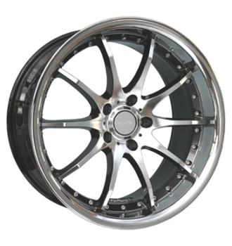 Tomason, TN8, 9,5x19 ET35 5x120 72,6, hyperblack diamant poliert + Edelstahlb.