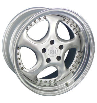 RH, Turbo P, 8x19 ET69 5x112 158, silber Horn hochgl. pol.