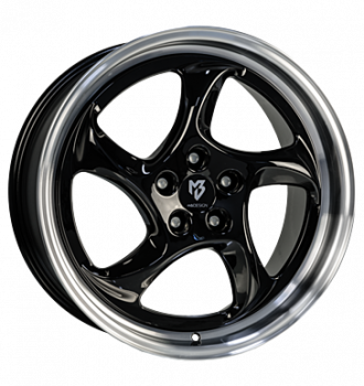 mbDESIGN, Turbo, 8,5x19 ET45 5x114,3 75, Schwarz glänzend, Außenbett poliert