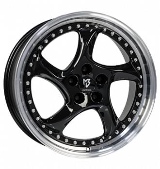 mbDESIGN, Turbo S, 9x19 ET42 5x108 75, Schwarz glänzend, Außenbett poliert