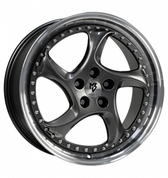 mbDESIGN, Turbo S, 9x19 ET42 5x108 75, Grau glänzend, Außenbett poliert