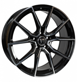 V1 Wheels, V1, 8,5x19 ET35 5x120 72,6, schwarz hochglanzpoliert