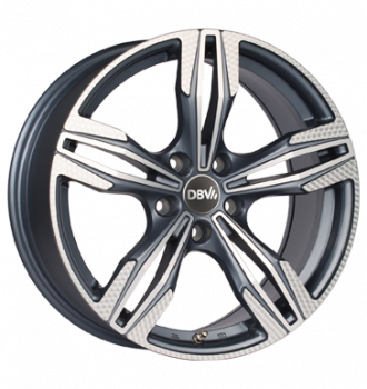 DBV, Vienna, 8x18 ET40 5x114,3 74,1, matt blau gun metal rotationspoliert