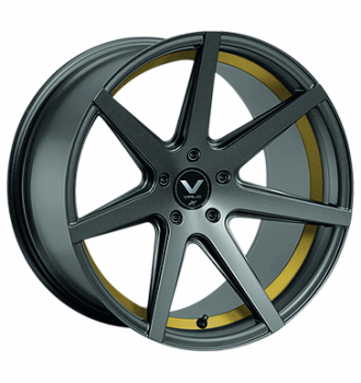 Barracuda, Virus, 10,5x20 ET25 5x112 66,5, gunmetal/ undercut Colour Trim gelb