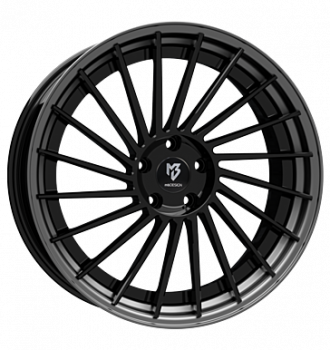 mbDESIGN, VR3.2, 9x21 ET35 5x112 75, Stern schwarz glänzend, Bett grau matt lackiert