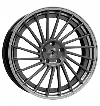 mbDESIGN, VR3.2, 9x21 ET35 5x112 75, Stern grau matt lackiert, Bett glanzschwarz pol.