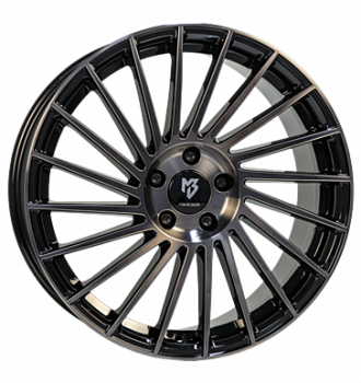 mbDESIGN, VR3, 7,5x18 ET45 5x112 75, rauchschwarz glänzend lackiert, Front pol.