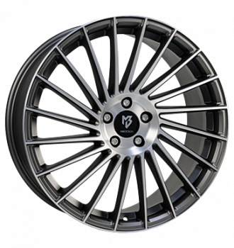mbDESIGN, VR3, 7,5x18 ET45 5x112 75, grau matt lackiert, Front poliert