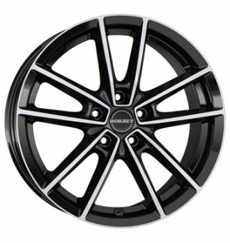 Borbet, W, 7x17 ET45 5x108 63,3, black polished glossy