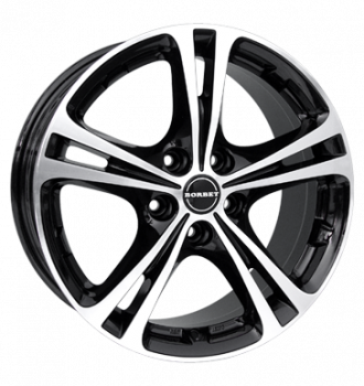 Borbet, XL, 7,5x17 ET35 5x100 64, black polished