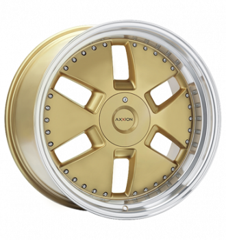 Axxion, Y1, 11x21 ET32 5x112 66,6, gold glänzend lackiert m. hochgl. pol. Felgenbett