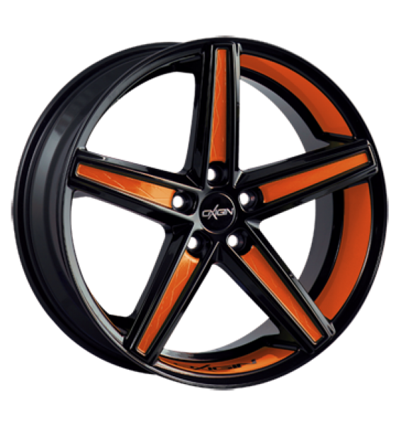 Oxigin, 18 Concave, 10,5x21 ET52 5x130 71,6, foil orange Felgenbett u. Speichen