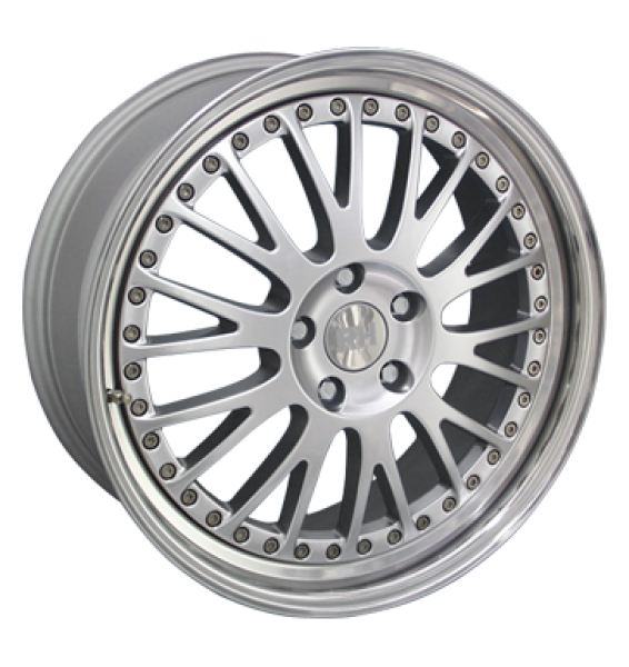 RH, AN Crossline, 8x19 ET24 5x112 158, silber Horn hochgl. pol.