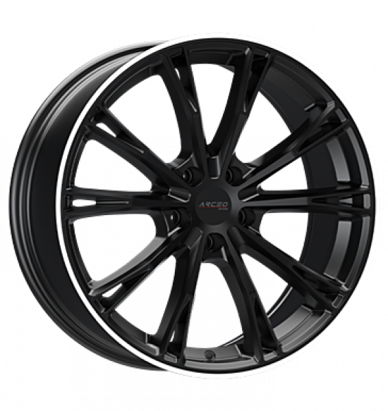 Arceo, ASW01, 8,5x20 ET45 5x112 66,5, Matt Black Lip Diamond