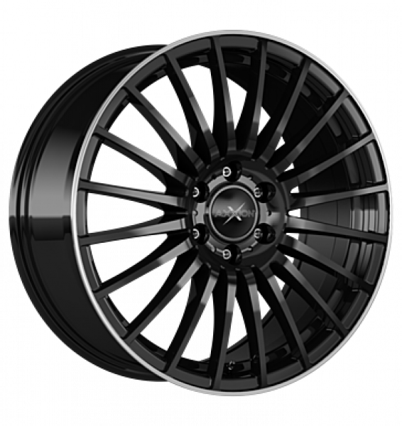 Axxion, AX5, 8,5x19 ET45 5x112 72,6, schwarz glanz m. hochgl. pol. Felgenbett