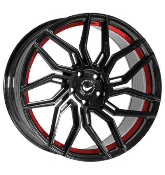 Barracuda, Dragoon, 10x20 ET25 5x112 66,6, higloss-black undercut Trimline red