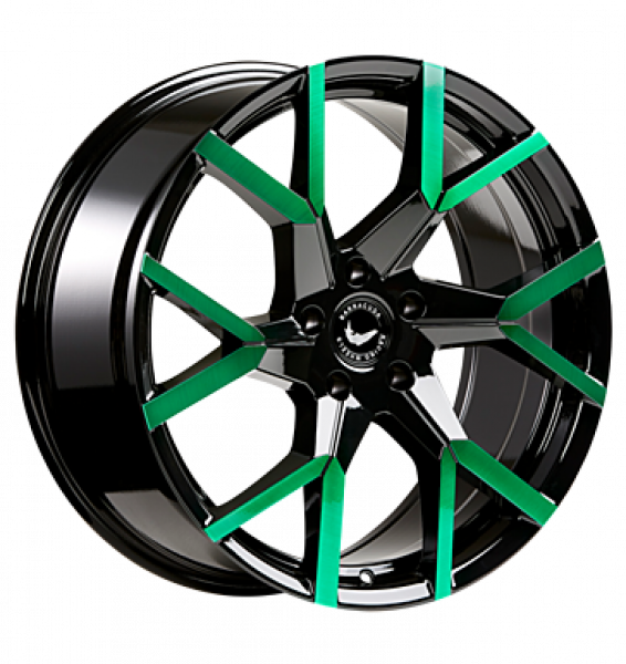 Barracuda, Tzunamee Evo, 9x20 ET35 5x112 57,1, Black gloss flashgreen